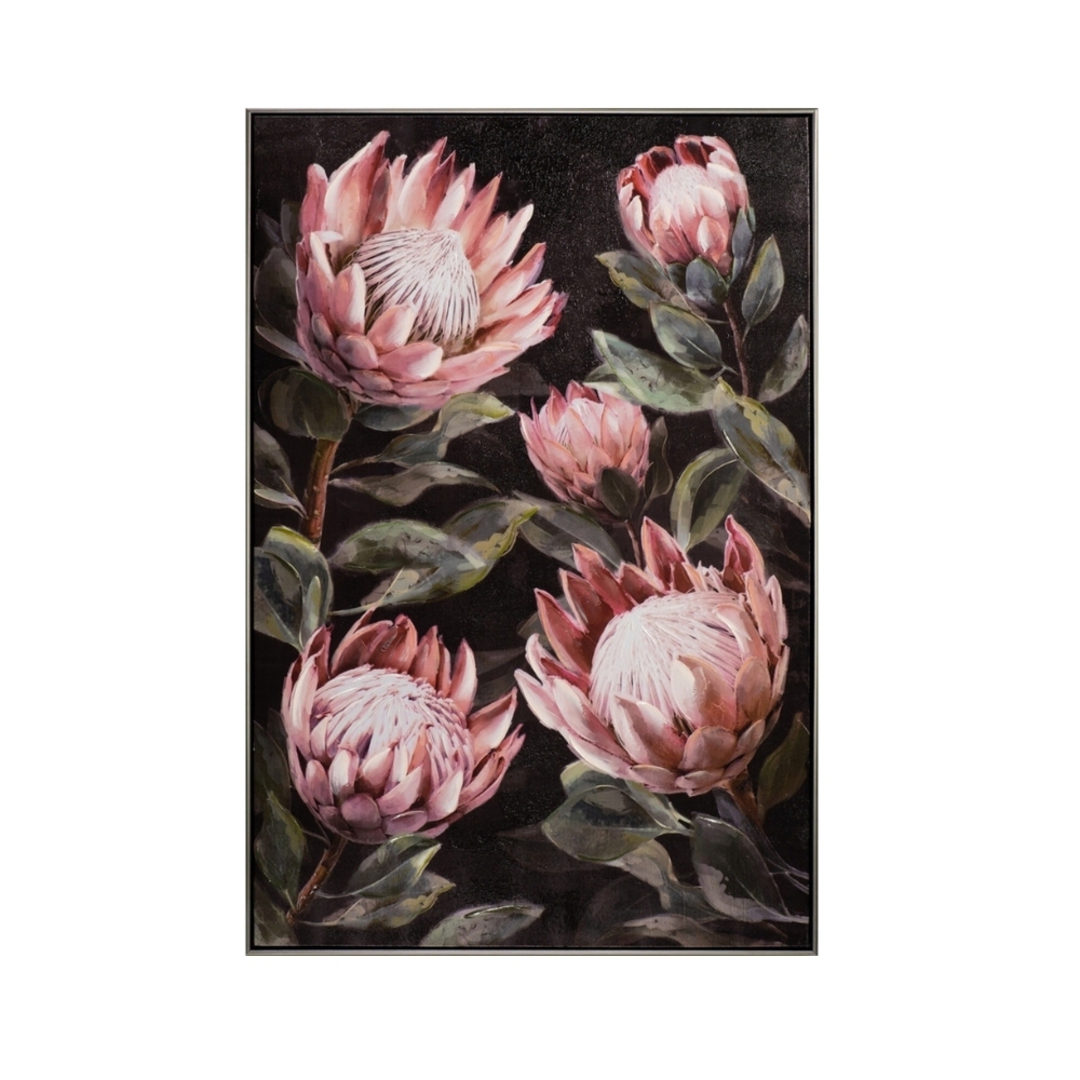 Protea Flower Painting - Silver Frame image 0